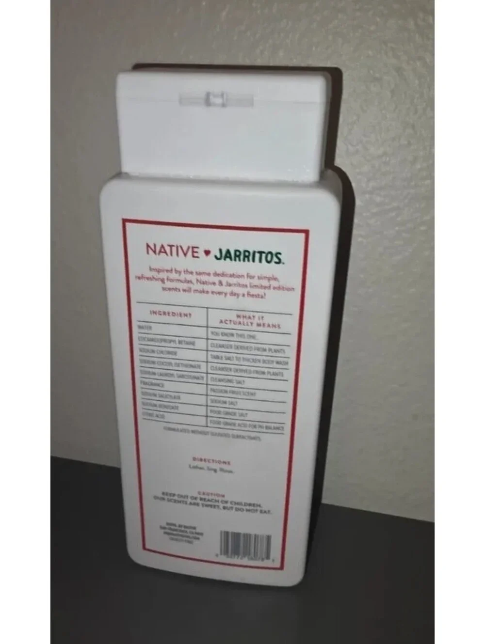 NATIVE JARRITOS PASSION FRUIT BODY WASH 18 FL OZ LIMITED EDITION SULFATE FREE